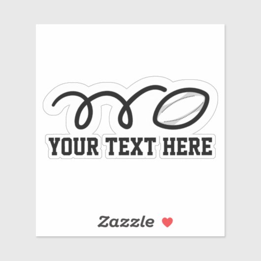 Aangepaste tekst rugbybal gepersonaliseerde sport  sticker (Vel)
