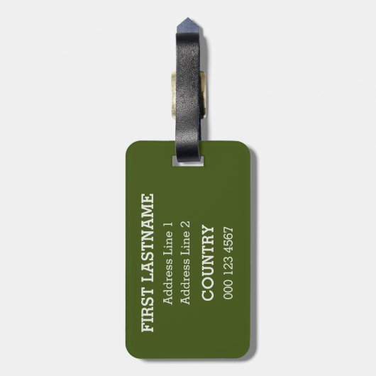 Aangepaste tekst Russell Herfst bagagelabel (Achterkant verticaal)