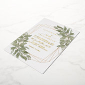 Aangepaste tekst | Rustieke Elegante Groene Waterv Folie Uitnodiging (Gedraaid)