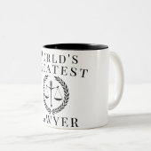 Aangepaste tekst 's werelds grootste advocaat just tweekleurige koffiemok (Voorkant rechts)
