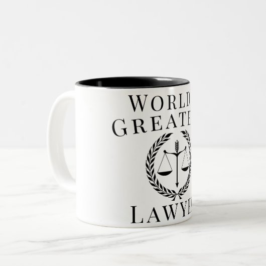 Aangepaste tekst 's werelds grootste advocaat just tweekleurige koffiemok (Voorkant links)