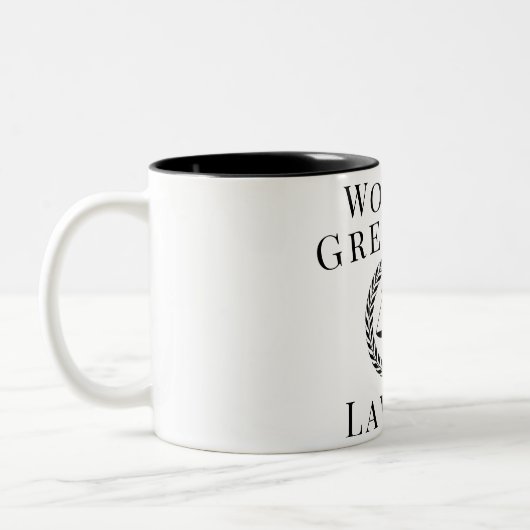 Aangepaste tekst 's werelds grootste advocaat just tweekleurige koffiemok (Links)