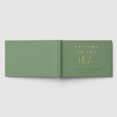 Aangepaste tekst sagegroene gouden letters aan de  gastenboek (Volledig)