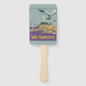Aangepaste tekst San Francisco vintage-reis Handwaaier (Voorkant)