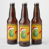 Aangepaste tekst Santa's Pickleball Rally Bier Etiket (Flessen)