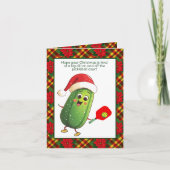 Aangepaste tekst Santa's Pickleball Rally Feestdagen Kaart (Voorkant)