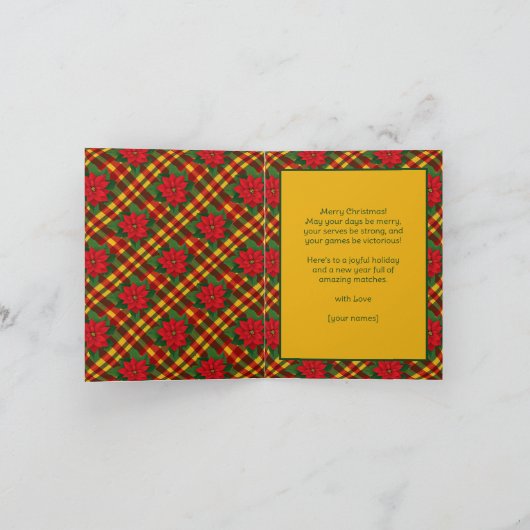 Aangepaste tekst Santa's Pickleball Rally Feestdagen Kaart (Binnen)