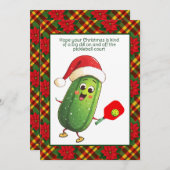 Aangepaste tekst Santa's Pickleball Rally Feestdagenkaart (Voorkant / Achterkant)