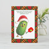 Aangepaste tekst Santa's Pickleball Rally Feestdagenkaart (Staand voorkant)