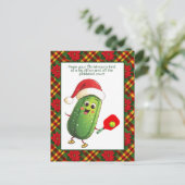 Aangepaste tekst Santa's Pickleball Rally Feestdagenkaart (Staand voorkant)