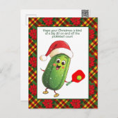 Aangepaste tekst Santa's Pickleball Rally Feestdagenkaart (Voorkant / Achterkant)