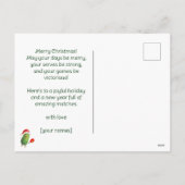 Aangepaste tekst Santa's Pickleball Rally Feestdagenkaart (Achterkant)