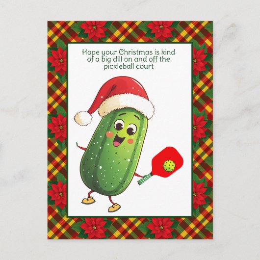 Aangepaste tekst Santa's Pickleball Rally Feestdagenkaart (Voorkant)