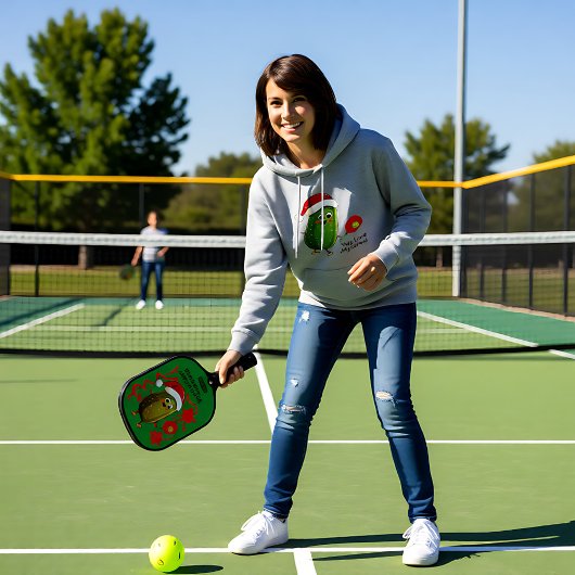 Aangepaste tekst Santa's Pickleball Rally Hoodie