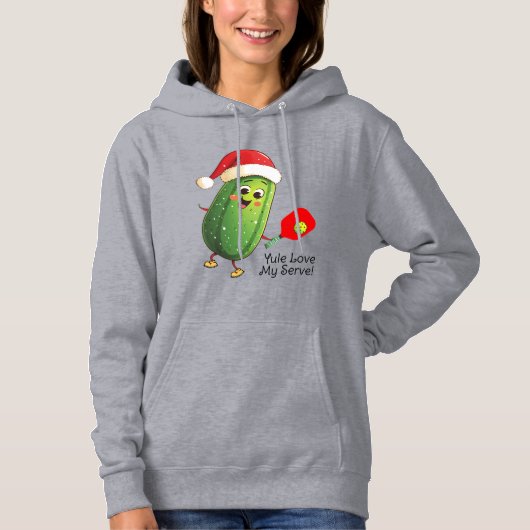 Aangepaste tekst Santa's Pickleball Rally Hoodie (Voorkant)