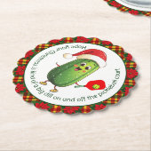 Aangepaste tekst Santa's Pickleball Rally Kartonnen Onderzetters (Gekanteld)