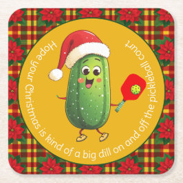 Aangepaste tekst Santa's Pickleball Rally Kartonnen Onderzetters