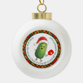 Aangepaste tekst Santa's Pickleball Rally Keramische Bal Ornament (Voorkant)