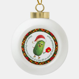 Aangepaste tekst Santa's Pickleball Rally Keramische Bal Ornament