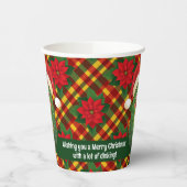 Aangepaste tekst Santa's Pickleball Rally Papieren Bekers (Links)