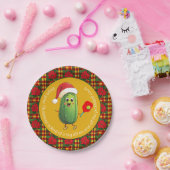 Aangepaste tekst Santa's Pickleball Rally Papieren Bordje (Feest)