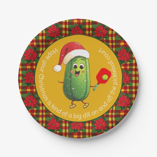 Aangepaste tekst Santa's Pickleball Rally Papieren Bordje (Voorkant)