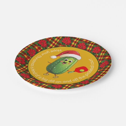 Aangepaste tekst Santa's Pickleball Rally Papieren Bordje (Gekanteld)