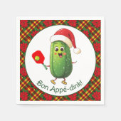 Aangepaste tekst Santa's Pickleball Rally Servet (Voorkant)