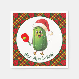 Aangepaste tekst Santa's Pickleball Rally Servet