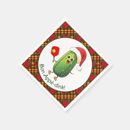 Aangepaste tekst Santa's Pickleball Rally Servet (Hoek)