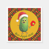 Aangepaste tekst Santa's Pickleball Rally Servet (Voorkant)