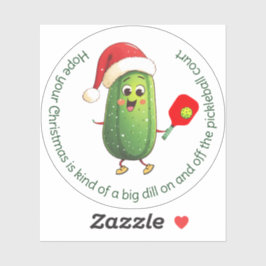 Aangepaste tekst Santa's Pickleball Rally Sticker