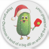 Aangepaste tekst Santa's Pickleball Rally Sticker (Voorkant)