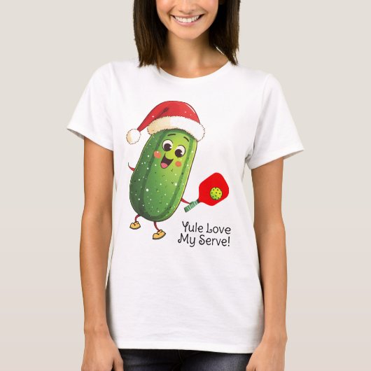 Aangepaste tekst Santa's Pickleball Rally T-shirt (Voorkant)