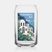 Aangepaste tekst Santorini Griekenland Blikvorm Glas (Voorkant)