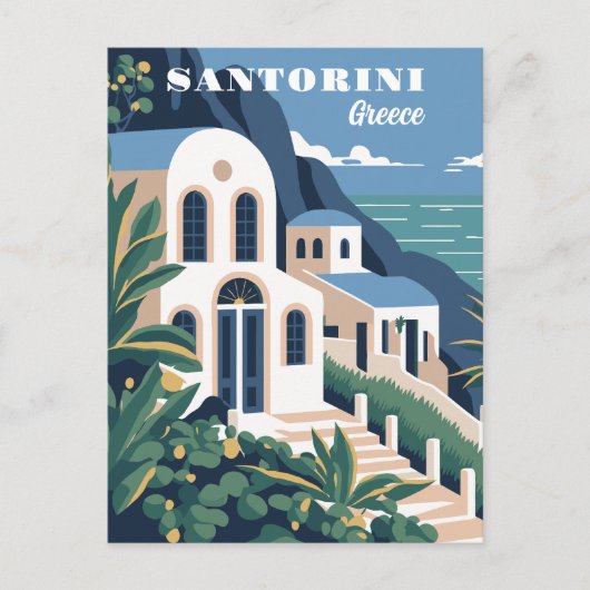 Aangepaste tekst Santorini Griekenland Briefkaart (Voorkant)