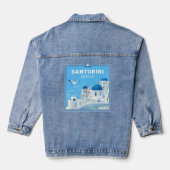 Aangepaste tekst Santorini Griekenland Denim Jacket (Achterkant)