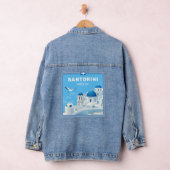Aangepaste tekst Santorini Griekenland Denim Jacket (Hangar)