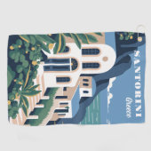 Aangepaste tekst Santorini Griekenland Golfhanddoek (Horizontaal)