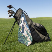 Aangepaste tekst Santorini Griekenland Golfhanddoek (Groen)