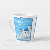 Aangepaste tekst Santorini Griekenland Latte Mok (Linkerhoek)