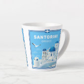 Aangepaste tekst Santorini Griekenland Latte Mok (Rechterhoek)