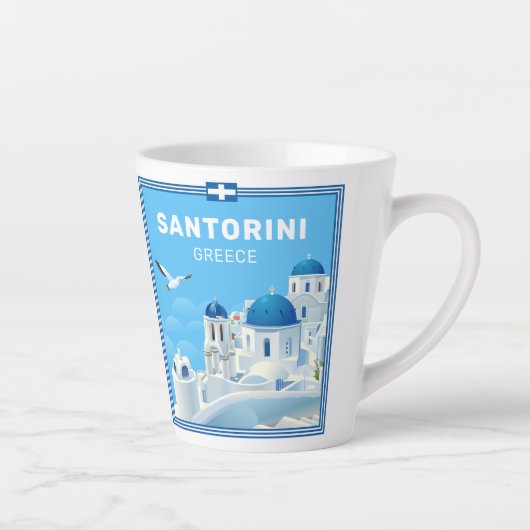 Aangepaste tekst Santorini Griekenland Latte Mok (Rechts)