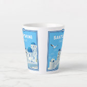 Aangepaste tekst Santorini Griekenland Latte Mok (Voorkant)