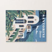 Aangepaste tekst Santorini Griekenland Legpuzzel (Horizontaal)