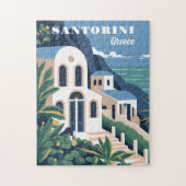 Aangepaste tekst Santorini Griekenland Legpuzzel (Verticaal)