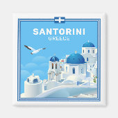 Aangepaste tekst Santorini Griekenland Magneet (Voorkant)