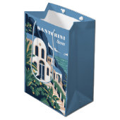 Aangepaste tekst Santorini Griekenland Medium Cadeauzakje (Voorkant Gekanteld)