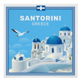 Aangepaste tekst Santorini Griekenland Perfect Poster