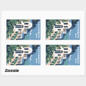 Aangepaste tekst Santorini Griekenland Rechthoekige Sticker (Vel)
